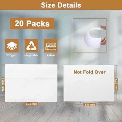 Silunkia Single Panel White Thank You Cards and Envelopes 4.25 x 5.5 - Image 2