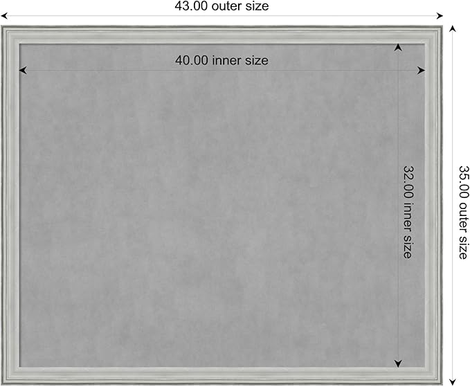Amanti Art Silver Framed Magnetic Board 35x43 X-Large Vision Board - Image 3