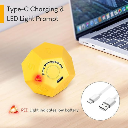 Mini 12 Sided Cube Timer, 11 Preset Times Pomodoro Timer - Image 7