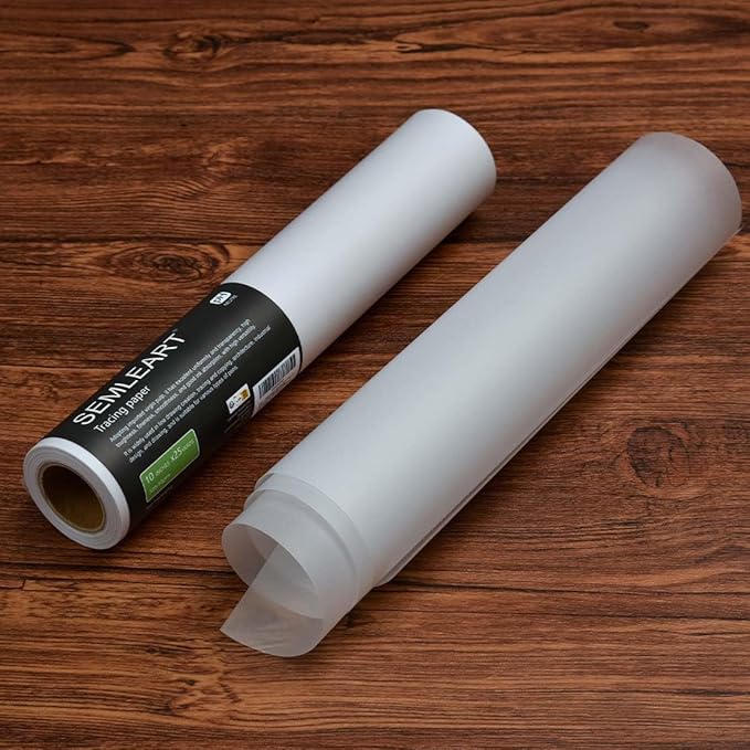 SEMLEART Artit's Tracing Paper roll, 32lb/50gsm, 24 inch x 25 Yard, Translucent - Image 6