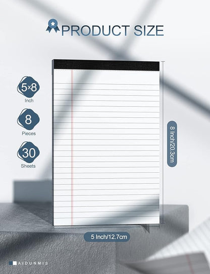8 Pack Office Legal Pads 5x8" Lined Writing Note Pads 5x8 - Image 2