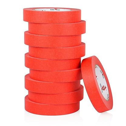 BOMEI PACK Red Painters Tape 1 Inch by BOMEIPACK