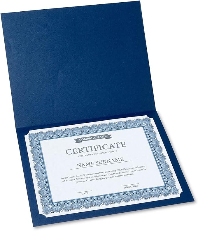 Elite Blue & Blue Parchment Certificate Papers - Image 5