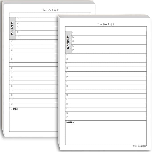 TO DO List Notepads Planner Pads. ToDo Checklist w/Priority & Note Sections. by LifeCharge