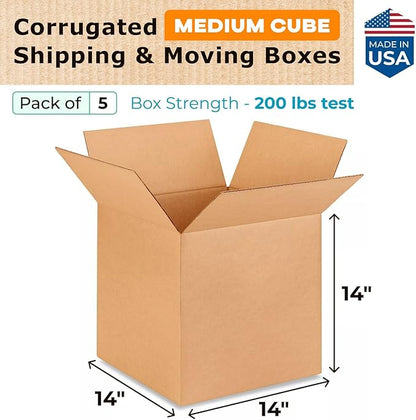 Medium Cube Moving & Shipping Boxes 14 x 14 x 14 inches - Image 2