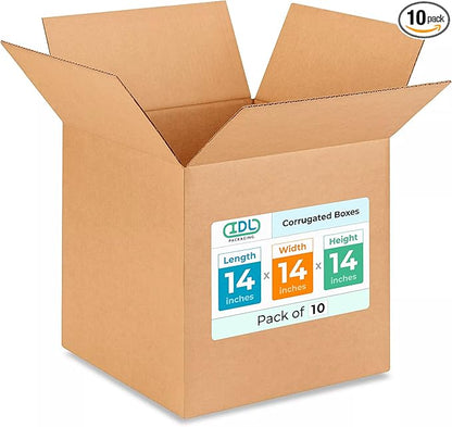 Medium Cube Moving & Shipping Boxes 14x14x14 inches by IDLPackaging