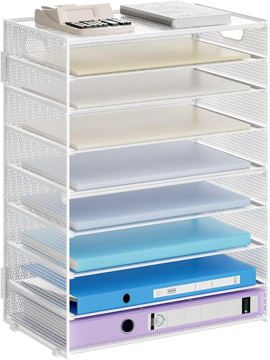 Marbrasse Paper Organizer Letter Tray, 9 Tier Mesh File Organizer by Marbrasse