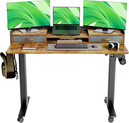 Claiks Standing Desk with Drawers, Stand Up Electric Standing Desk Adjustable by CLAIKS