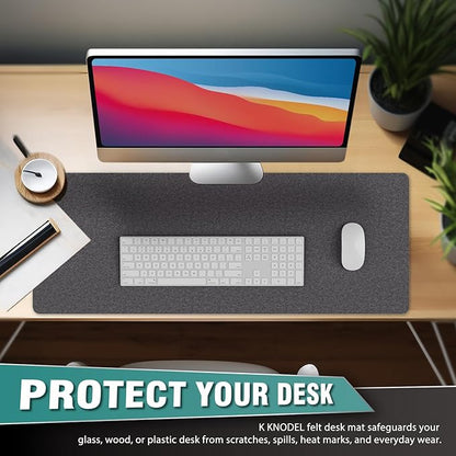 K KNODEL Felt Desk Mat, Large Desk Pad Protector, Office Computer Desk Mat - Image 7