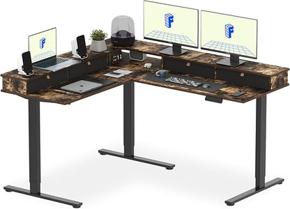 FLEXISPOT 63" L Shaped Standing Desk Electric Corner Table by FlexiSpot