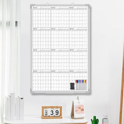 Lincia 36" x 24" Magnetic Vertical Yearly 12 Month Dry Erase Calendar - Image 3