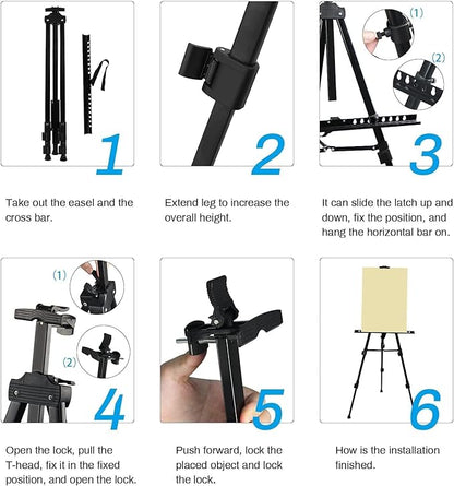 Art Artist Easel Stand for Displaying, RRFTOK Metal Tripod Adjustable Easels - Image 7