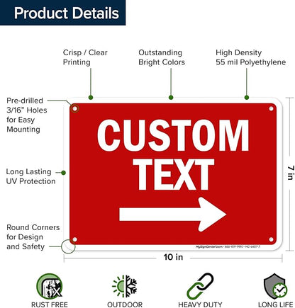 Custom Arrow, Custom Directional Sign, Right Arrow, 7x10 Inches, 55 mil thick - Image 6