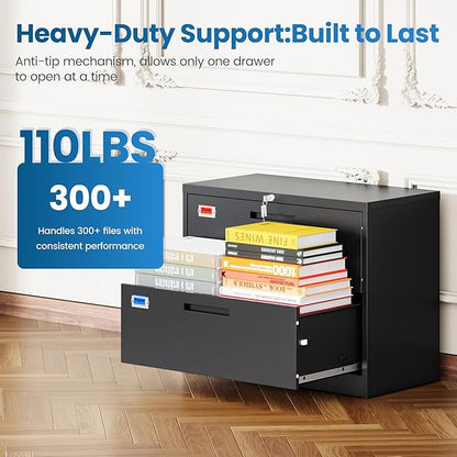 PEUKC 2 Drawer File Cabinet, Lateral Filing Cabinets - Image 8