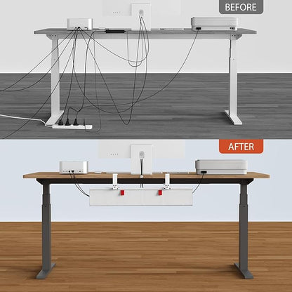 Univivi No Drill Under Desk Cable Management Tray, Clamp/Screw Mount Desk Cable - Image 7