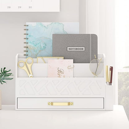 Wisuce Home Wooden Desk Organizer, Desktop Organizer File Sorter by WisuceHome