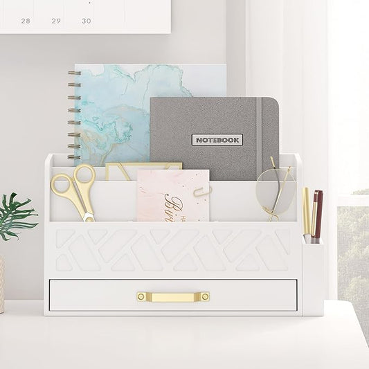 Wisuce Home Wooden Desk Organizer, Desktop Organizer File Sorter by WisuceHome