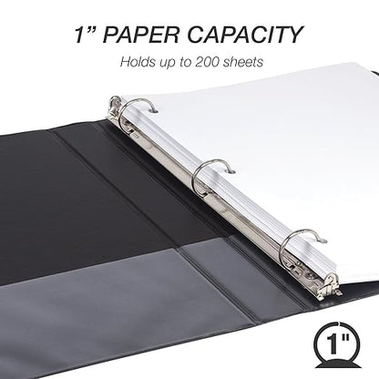 Samsill 1 Inch 3 Ring Binder, Made in USA, Economy Round Ring, 200 Sheet - Image 3