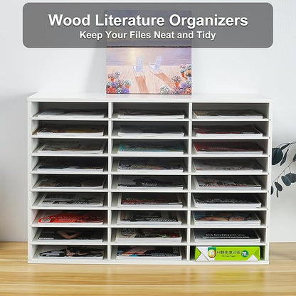 PAG Mail Sorter Organizer, Wood Literature Organizer, Student Mailbox - Image 3