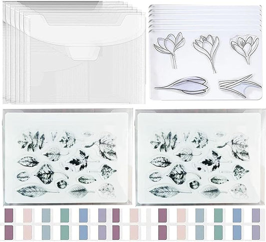 BROTOSPAC 48 PCS Clear Stamps Storage Panels, Resealable Die Cut Storage Bag by BROTOSPAC