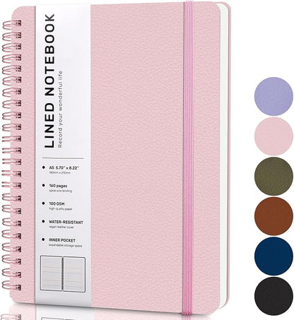 ABERLLS Pink Lined Spiral Journal Notebook by ABERLLS