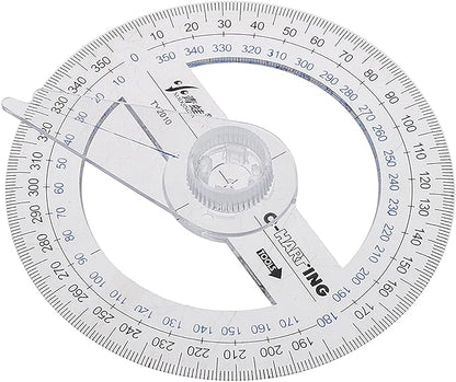 360° Protractor Pack of 5 Protactors Plastic Protractor Math Protractors Clear - Image 2