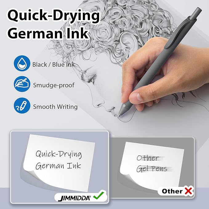 JIMMIDDA Pens Bulk, 107 Pack Ballpoint Black & Blue Ink, 1.0MM Medium Point - Image 3