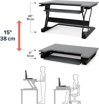 Ergotron – WorkFit-T Standing Desk Converter, Dual Monitor Sit Stand Desk Riser - Image 3