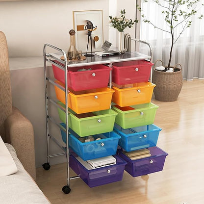 GLACER 10 Drawer Rolling Cart, Storage Cart - Image 9