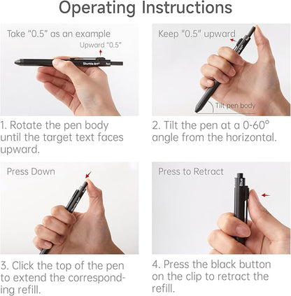 Shuttle Art 4 in 1 Multicolor Pen, 2 Pack Retractable Ballpoint Pens - Image 8