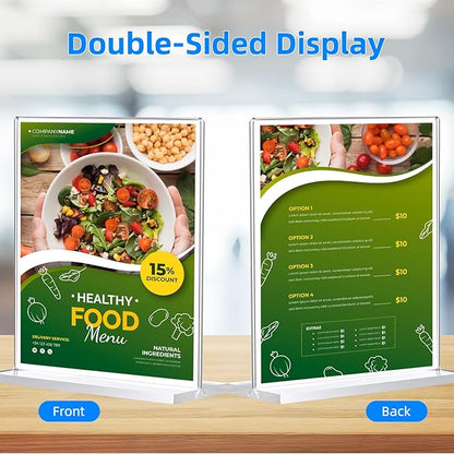 6 Pack Acrylic Sign Holder 8.5 x 11, Double-Sided Clear Sign Holder Plastic - Image 6