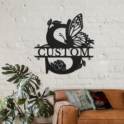 Personalized Custom Letter Name metal Signs, Custom Black Letter Monogram Wall - Image 3
