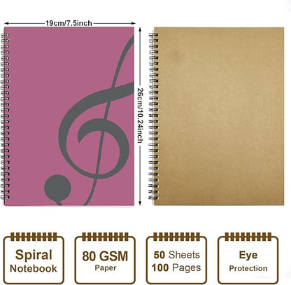 MAXCURY Blank Sheet Music Composition Manuscript Staff Paper Art Music Notebook - Image 2