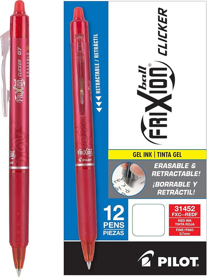 Pilot FriXion Clicker Erasable Gel Pens, Fine Point, Smooth Writing Pens by PilotCorporationofAmerica