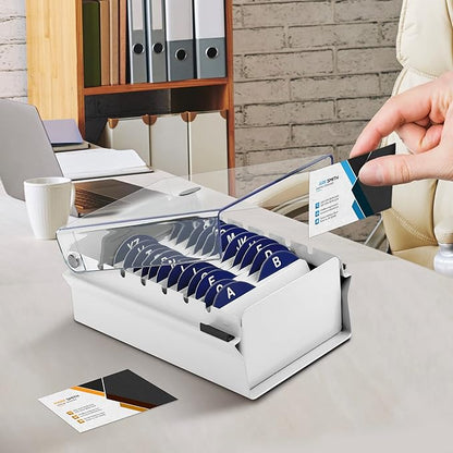 Acrimet Index Business Card Size File Holder Organizer Box Metal Base Heavy Duty - Image 4