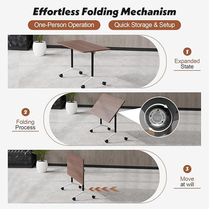 Goakwwuz Conference Room Table, Folding Conference Tables, Thicken Grey Tabletop - Image 4