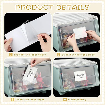 Jeyiour 100 Pcs Label Holders Adhesive Nameplate Pockets Storage Bin Labels - Image 6