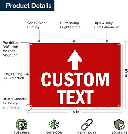 Custom Arrow, Custom Directional Sign, Up Arrow, 10x14 Inches, Rust Free .040 - Image 6