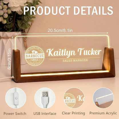 Desk Name Plate Personalized, Custom Office Light Up Name Plate - Image 5