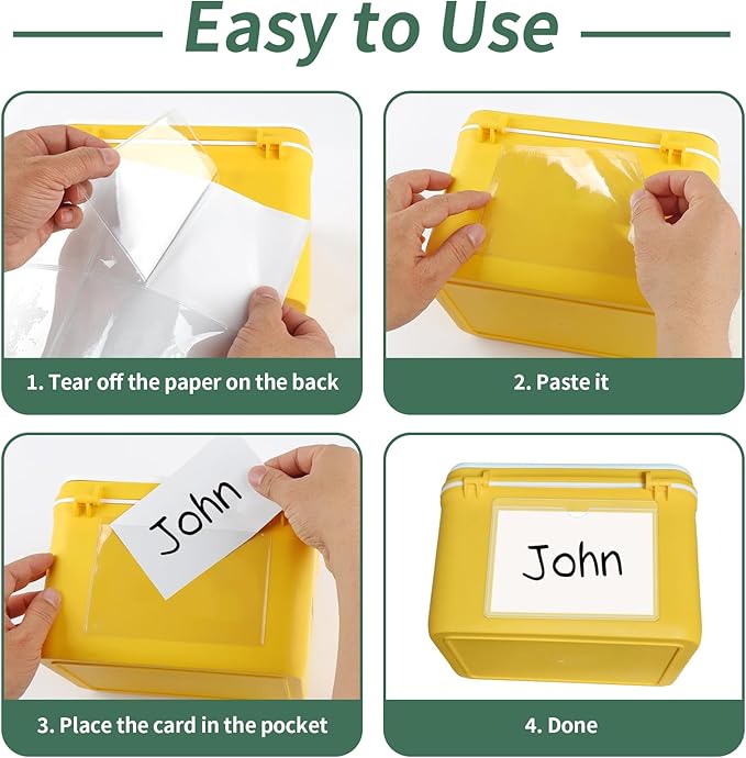 NIUBIER Storage Bin Labels, 36 Pack 5x7 Index Card Holder, Removable Tote - Image 7