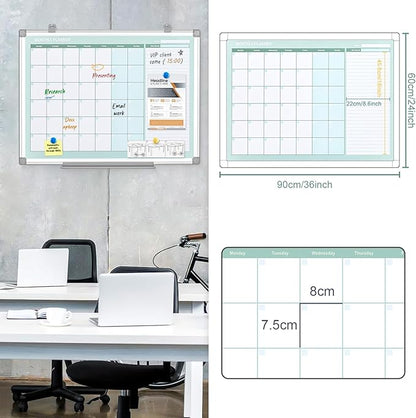 MAKELLO Dry Erase Calendar for Wall 36" x 24", Large White Board Calendar - Image 2