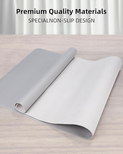 PU Leather Desk Blotter Mat, Large Mouse Pad, Non-Slip & Waterproof Desk Cover - Image 2