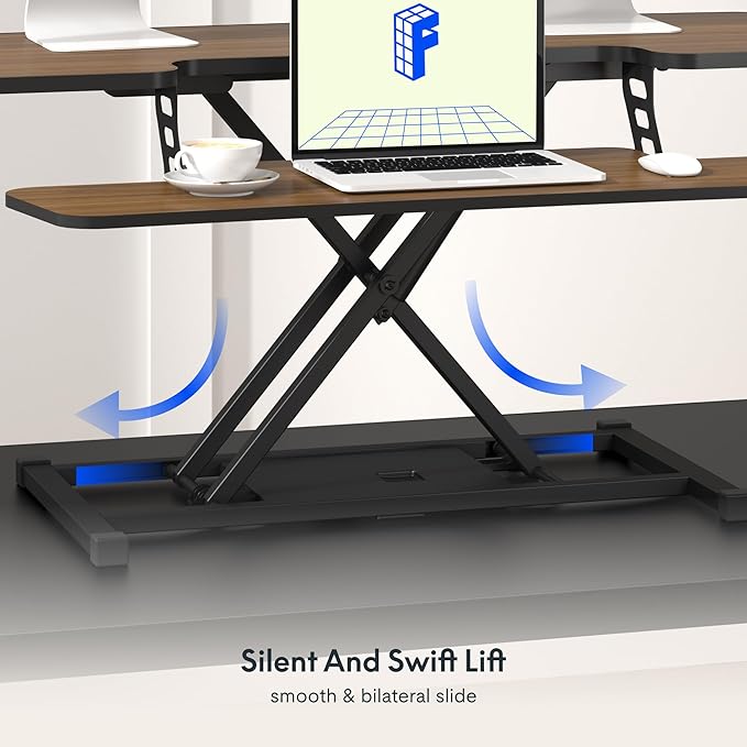 FLXISPOT 42" Standing Desk Converter Sit to Stand up Riser Height Adjustable - Image 7