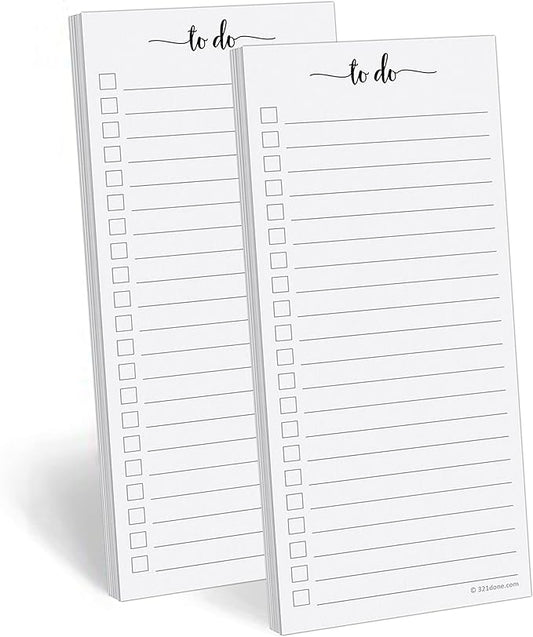 321Done To Do List Notepad 2-Pack, 3.7 x 8.5 by 321Done