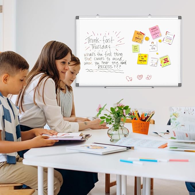 AMUSIGHT 2 Pack Double-Sided Magnetic Whiteboard, Aluminum Frame White Board - Image 9
