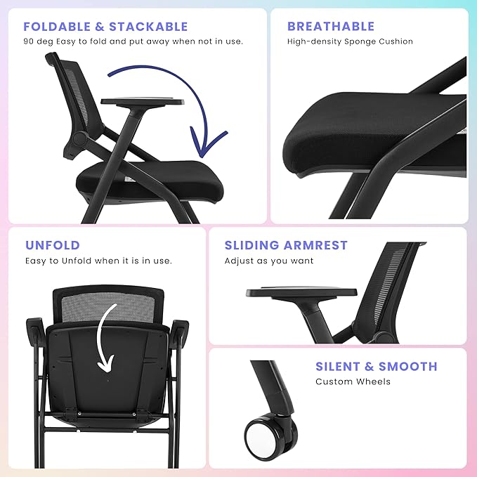 6 Pack Stackable Conference Room Chairs - Image 3