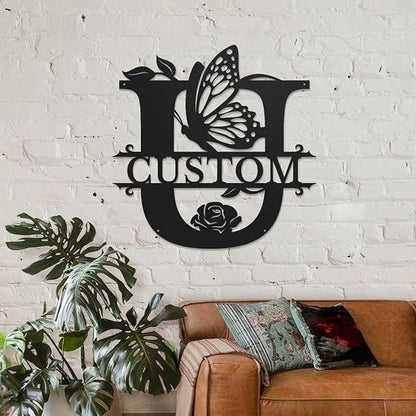Personalized Custom Letter Name metal Signs, Custom Black Letter Monogram Wall - Image 3