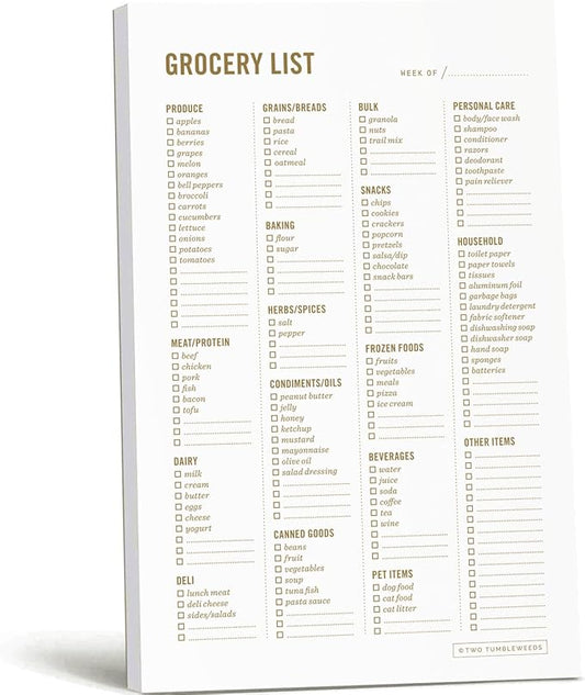 Grocery List Magnet Pad for Fridge by TwoTumbleweeds