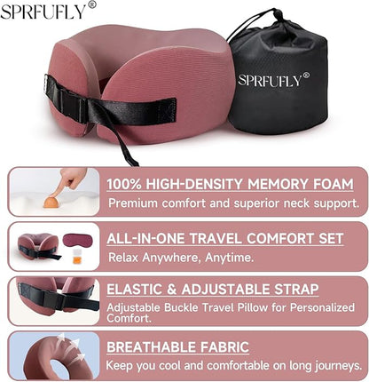 SPRFUFLY Super Soft Travel Pillow, 100% Memory Airplane Pillow - Image 4