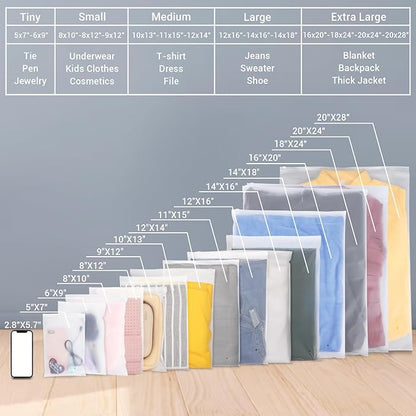 Svaldo T Shirt Bags, Resealable Poly Plastic Apparel Merchandise Zip Bags - Image 7